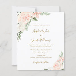 Budget Blush Pink Gold Floral Weddenschap
