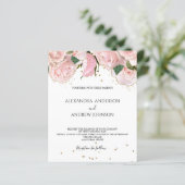 Budget Blush Pink Gold Floral Wedding Invitation (Staand voorkant)