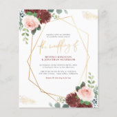 Budget Blush Pink & Gold Modern Geometric Wedding (Voorkant)