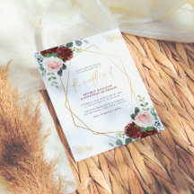 Budget Blush Pink & Gold Modern Geometric Wedding