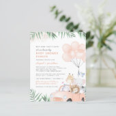 Budget Blush Pink Gold Safari drive by Baby shower (Staand voorkant)