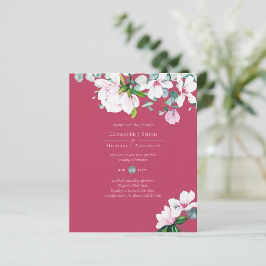 BUDGET Blush Pink Magnolias Sage Eucalyptus Wed (Staand voorkant)
