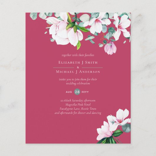 BUDGET Blush Pink Magnolias Sage Eucalyptus Wed (Voorkant)