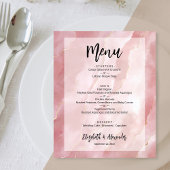 Budget Blush Pink Marble Wedding Menu