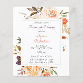 Budget Blush Pink & Peach Floral repeal Dinner Flyer