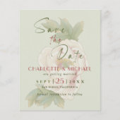 BUDGET Blush Pink Peony Weddenschap Save the Date (Voorkant)