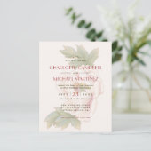 BUDGET Blush Pink Pony Floral Weddenschap Uitnodig (Staand voorkant)