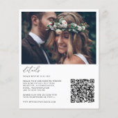 Budget Blush Pink Rose Floral Photo Wedding Invite (Achterkant)