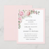 Budget Blush Pink Rose Floral Weddenschap (Voorkant / Achterkant)