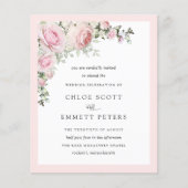 Budget Blush Pink Rose Floral Weddenschap (Voorkant)
