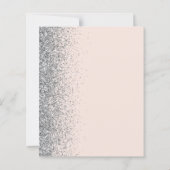 Budget Blush Pink Silver Glitter Wedding Invite (Achterkant)