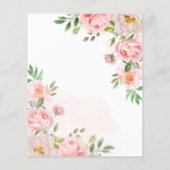 Budget Blush Pink Waterverf Floral Wedding Invite (Achterkant)
