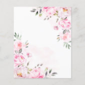 Budget Blush Pink Waterverf Floral Wedding Invite (Achterkant)