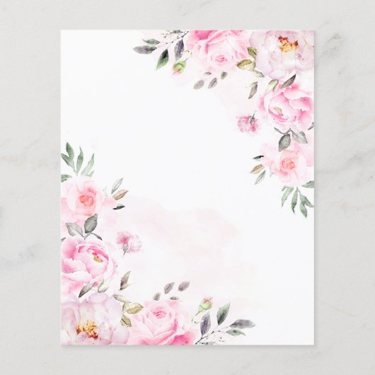 Budget Blush Pink Waterverf Floral Wedding Invite (Achterkant)