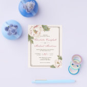 Budget Blush Pink Wedding Peony Floral Invites Flyer (Enkel)