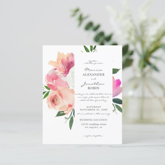 Budget Blush Pink & White Floral Wedding (Staand voorkant)