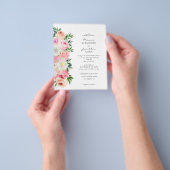 Budget Blush Pink & White Floral Wedding Flyer (Hand)