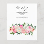 Budget Blush Pink & White Floral Wedding Flyer 2 (Achterkant)