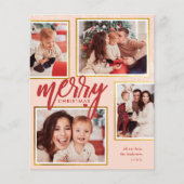 Budget Blush & Red Merry Kerstmis 4 Foto Collage (Voorkant)