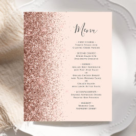 Budget Blush Roos Gold Glitter Wedding Menu