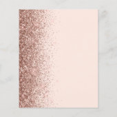 Budget Blush Roos Gold Glitter Wedding Menu (Achterkant)