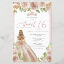 Budget Blush Roos Gold Princess Tiara Sweet 16
