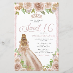 Budget Blush Roos Gold Princess Tiara Sweet 16