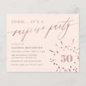 Budget Blush & Roos Gold Script Surprise Party (Voorkant)
