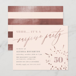 Budget Blush & Roos Gold Script Surprise Party