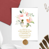 Budget Blush Roos & White Cross-Baptism Uitnodigin