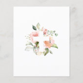 Budget Blush Roos & White Cross-Baptism Uitnodigin (Achterkant)