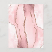 Budget Blush Rose Goud Agate Donker Trouwmenu (Achterkant)