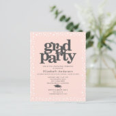 Budget blush roze afstudeerder pet vetgedrukte gir (Staand voorkant)