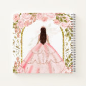 Budget Blush Roze Bloemen Quinceañera Gastenboek Notitieboek (Achterkant)