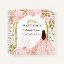 Budget Blush Roze Bloemen Quinceañera Gastenboek