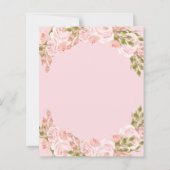 Budget Blush Roze Bloemen Quinceanera Save the Dat (Achterkant)