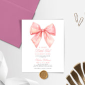Budget Blush Roze Bow Baby shower Invitation