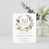 Budget Blush Roze Bruiloft Jubileum Invitation (Staand voorkant)