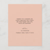 Budget Blush Roze Foto Moderne Kerst Kaart (Achterkant)