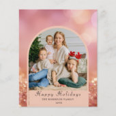 Budget Blush Roze Foto Moderne Kerst Kaart (Voorkant)