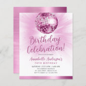 Budget Blush Roze Glitter 70s Disco Ball Verjaarda (Voorkant / Achterkant)