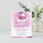Budget Blush Roze Glitter 70s Disco Ball Verjaarda (Staand voorkant)