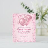 Budget Blush Roze Glitter Ballon Kids Verjaardag (Staand voorkant)