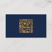 Budget Blush Roze Goud Agaat Navy Bruiloft QR Code Informatiekaartje (Achterkant)