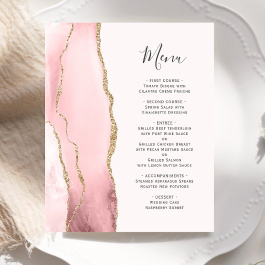 Budget Blush Roze Goud Agaat Trouwmenu