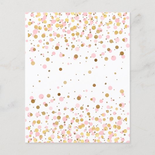 Budget Blush Roze Goud Confetti Meisje 1e Verjaard (Achterkant)