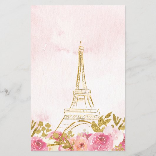 Budget Blush Roze Goud Eiffeltoren Paris Sweet 16 (Achterkant)