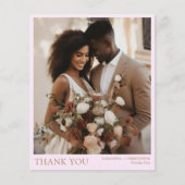 Budget Blush Roze & Goud Foto Huwelijk Bedankt (Voorkant)