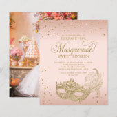 BUDGET Blush Roze Goud Foto Masquerade Sweet 16 (Voorkant / Achterkant)