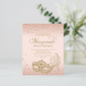 BUDGET Blush Roze Goud Foto Masquerade Sweet 16 (Staand voorkant)